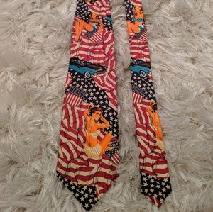 Dolce & Gabbana tie, American flag, classic cars